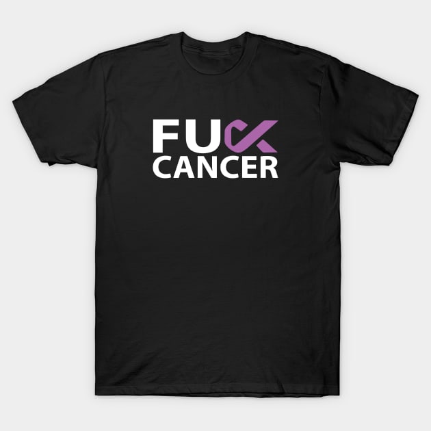 Hodgkins Lympoma Fuck Cancer Purple Ribbon T-Shirt by toosweetinc